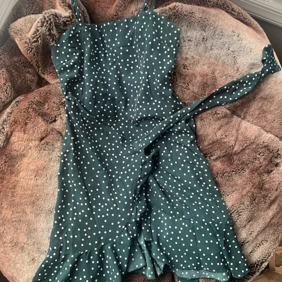 princess polly green gingham dress Mallorie Halter Mini Dress Green Check main image 1